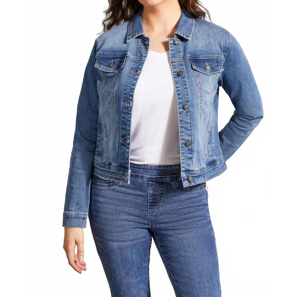 NEW TRIBAL classic denim jacket in dark vintage